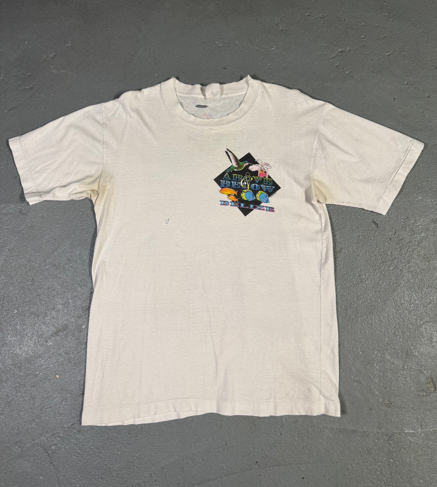 90s Belize Single Stitch Tee Sz L