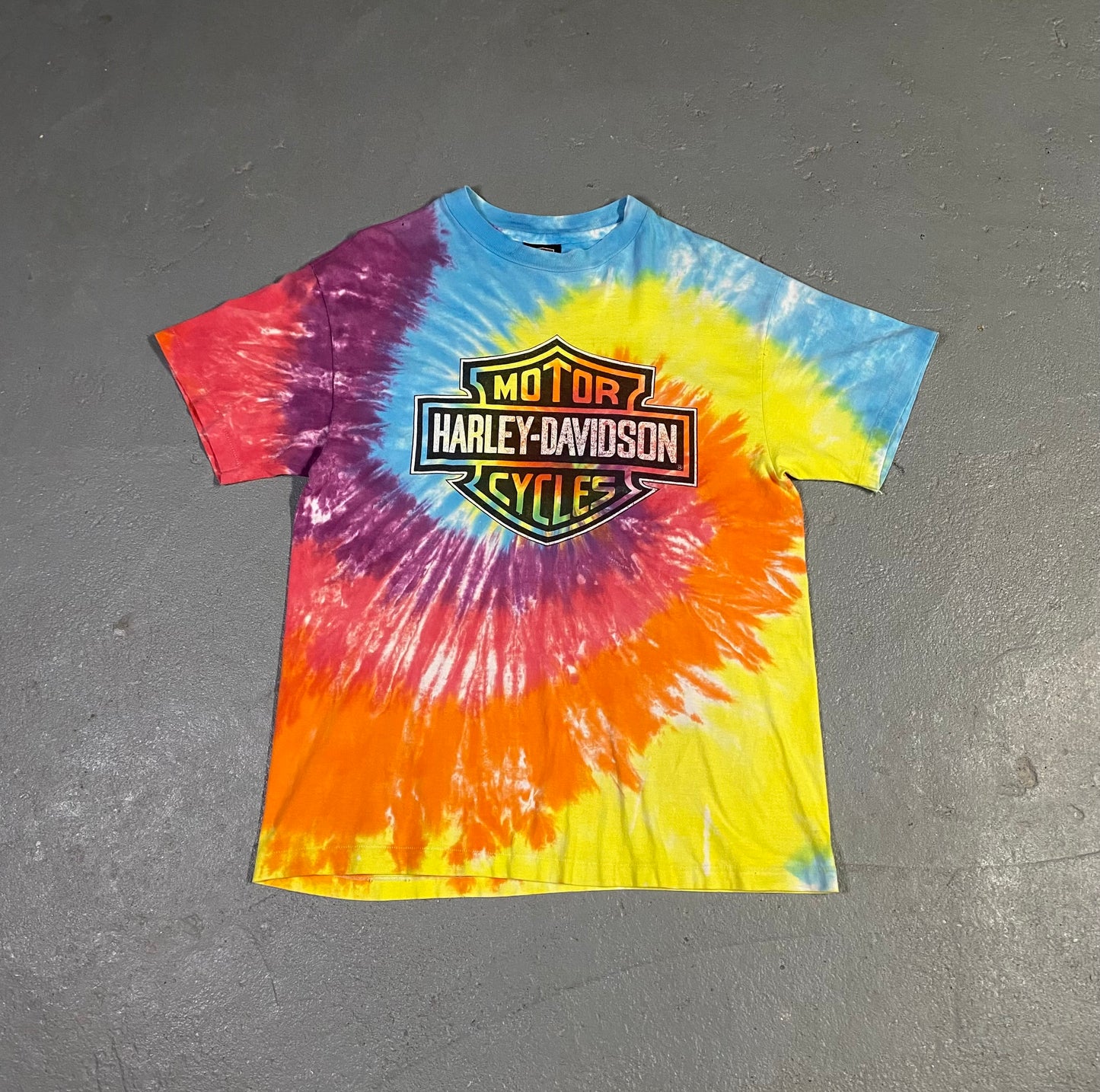 1996 Singe stitch Tie-Dye Harley Tee Sz L