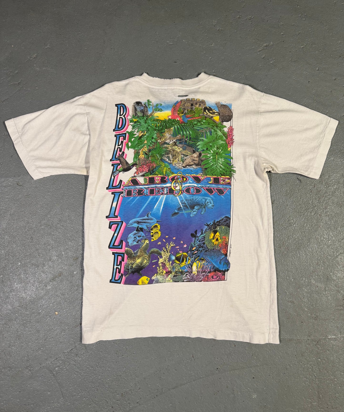90s Belize Single Stitch Tee Sz L