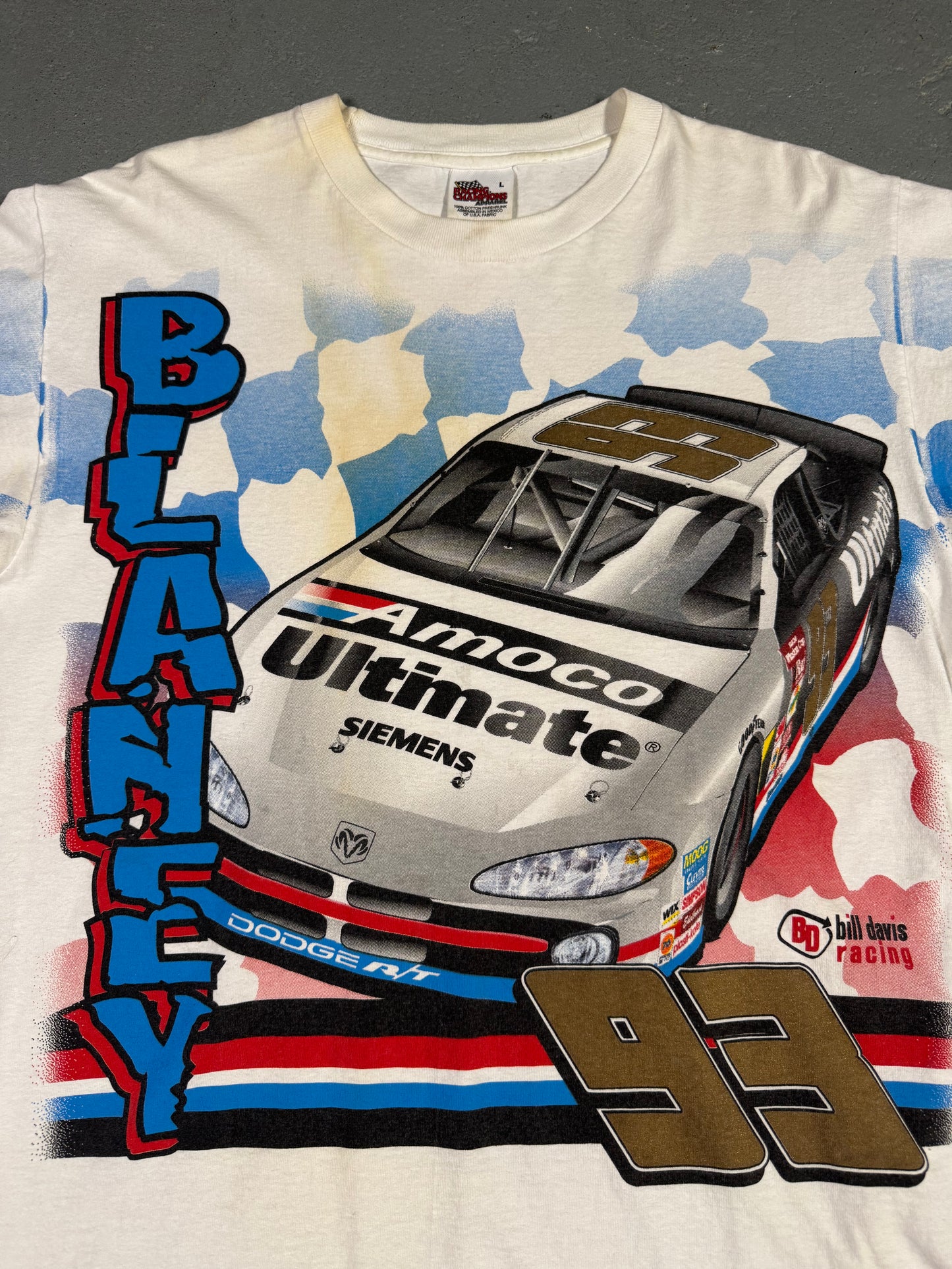 Vintage Dave Blaney NASCAR Tee Sz L