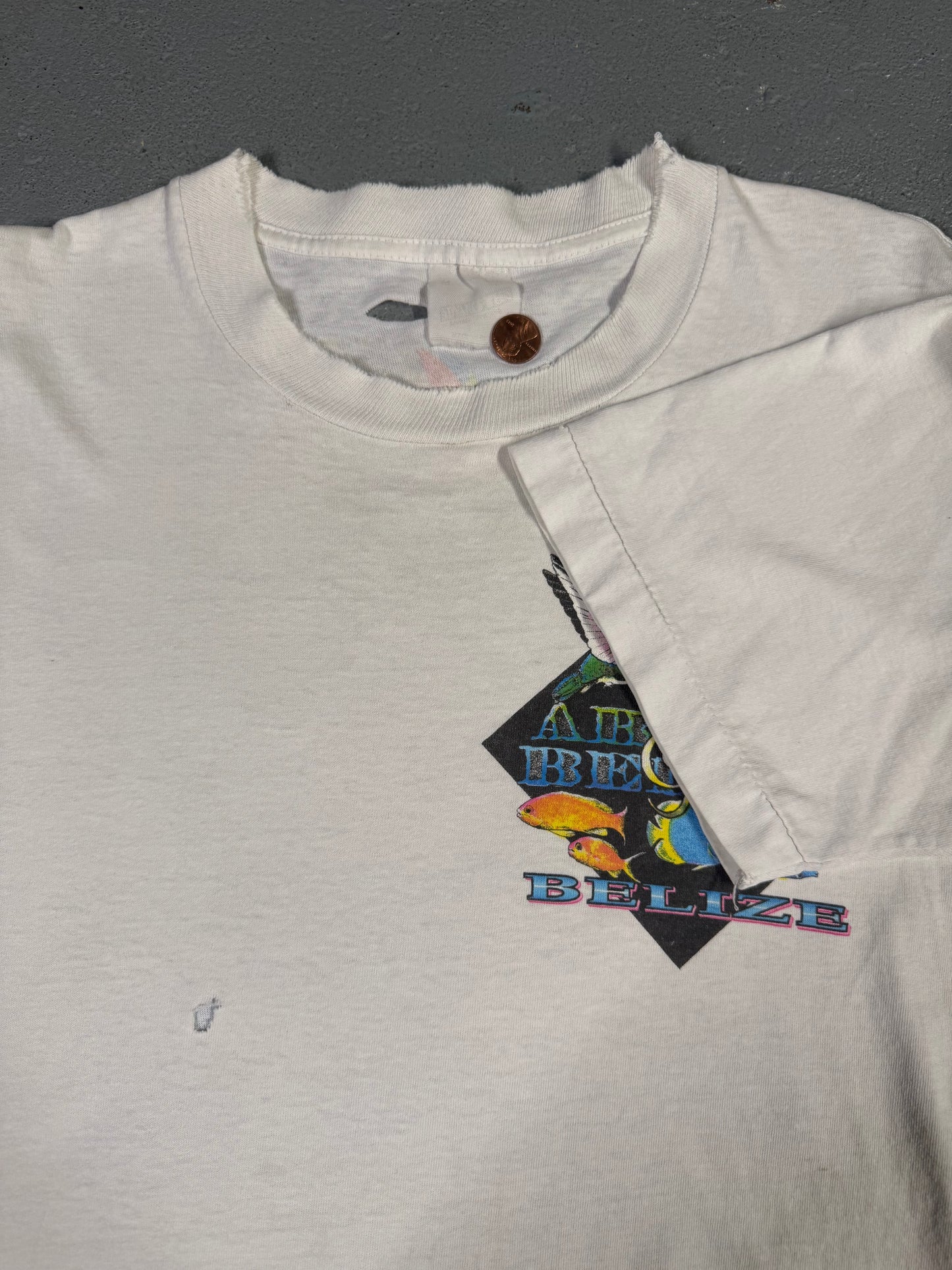 90s Belize Single Stitch Tee Sz L