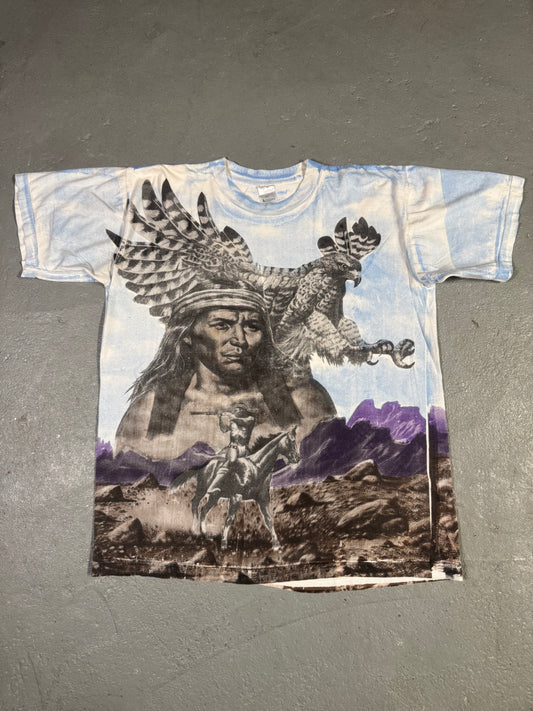 90s Native American Aop Tee Sz XL