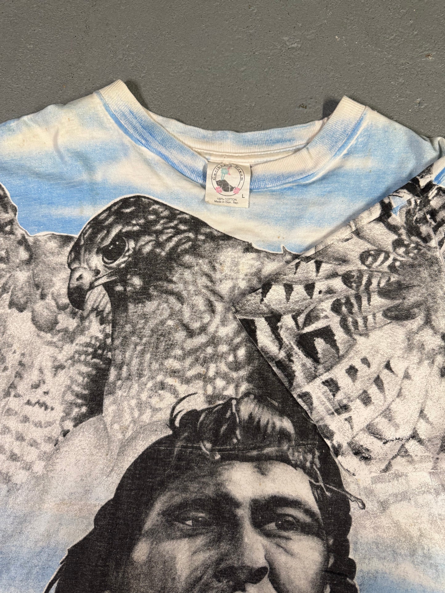 90s Native American Aop Tee Sz L