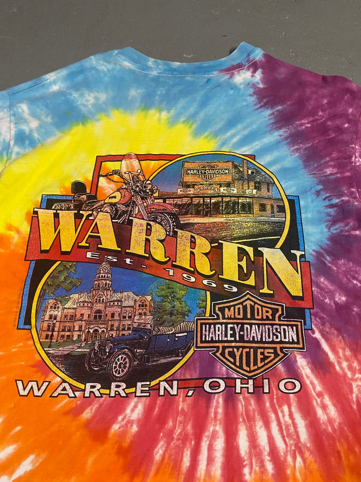 1996 Singe stitch Tie-Dye Harley Tee Sz L