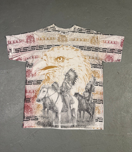 Vintage Native American Aop Tee Sz L