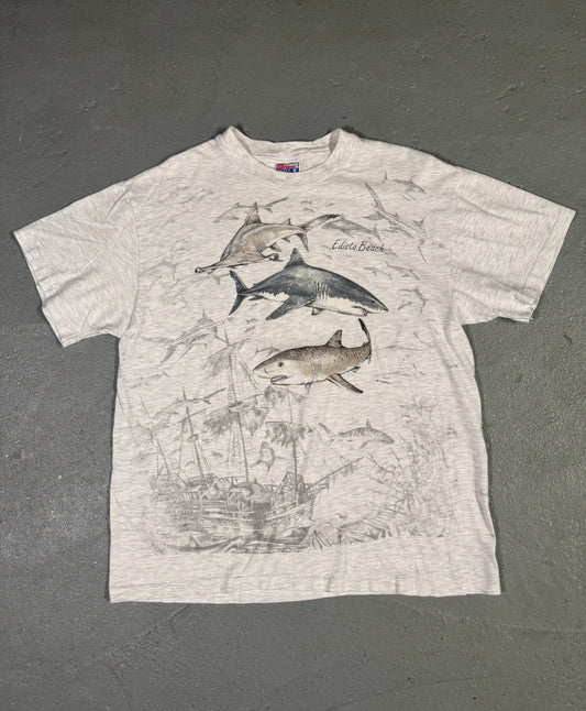 90s Single stitch Shark tee Sz L