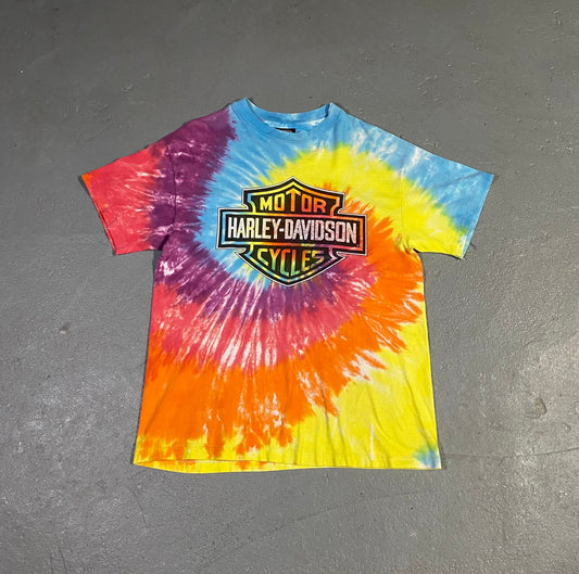 1996 Singe stitch Tie-Dye Harley Tee Sz L