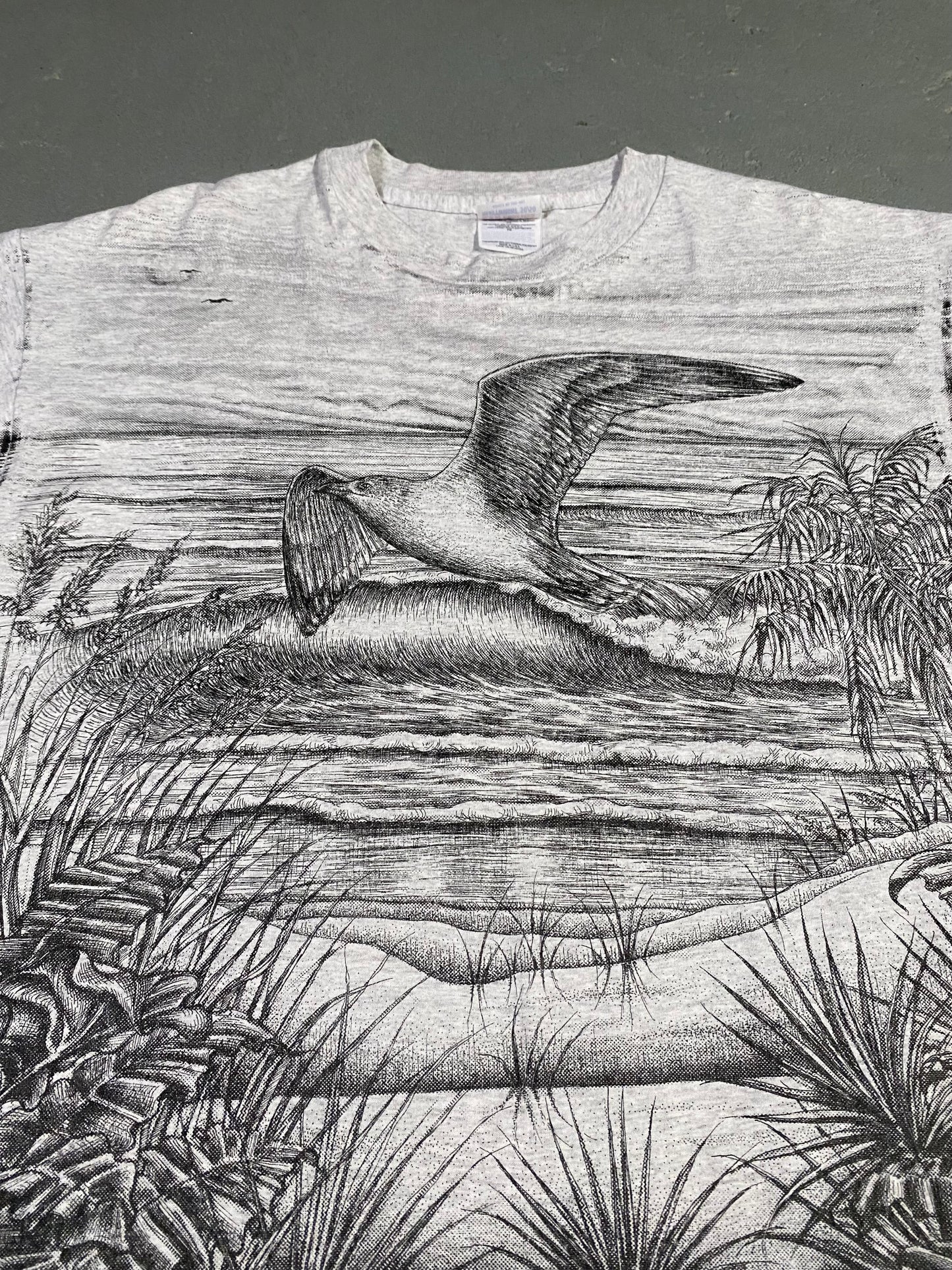 Single stitch Beach Aop Sz XL