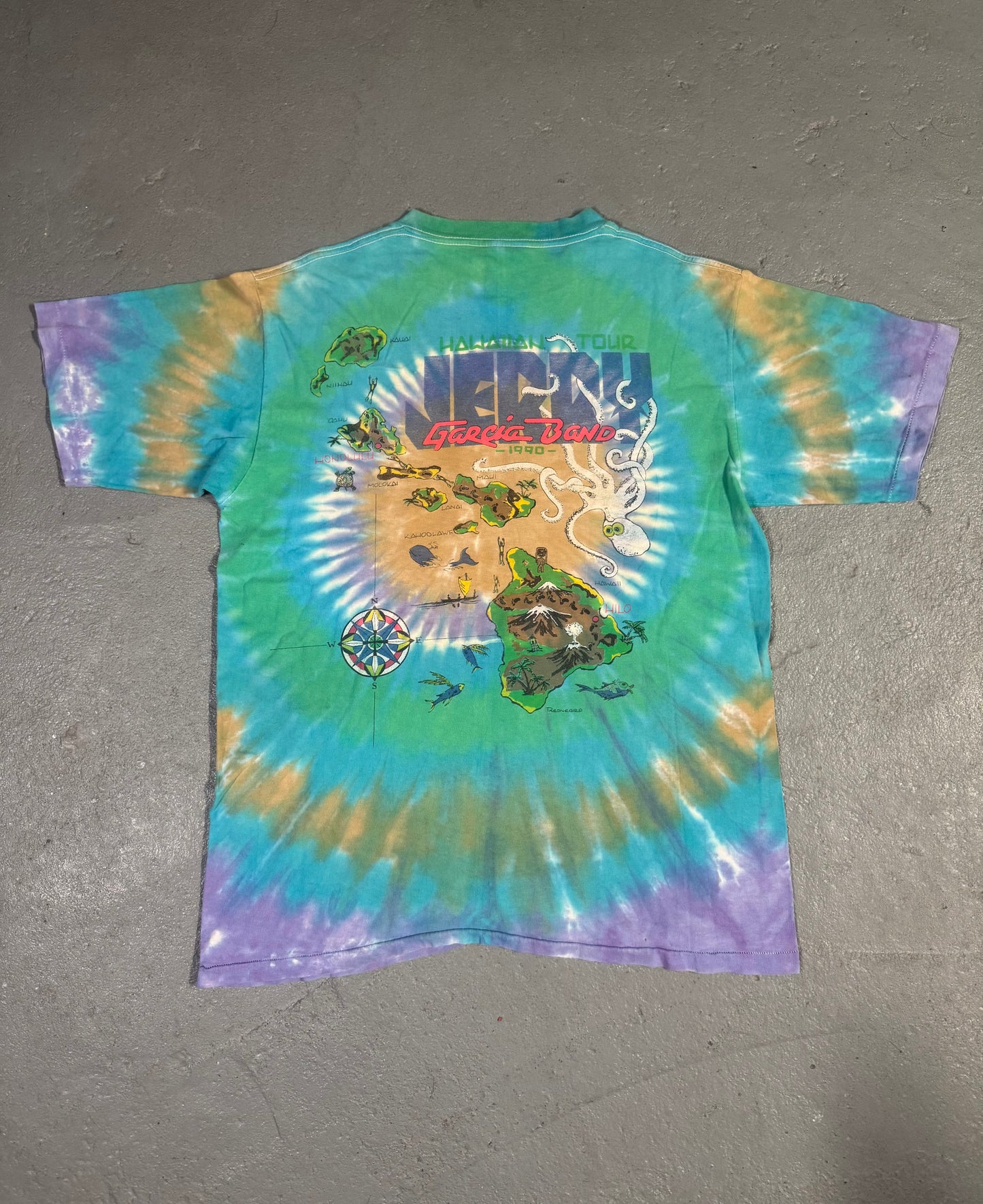 Rare 1900 Hawaiian Tour “Jerry Garcia Band” Tee Sz L