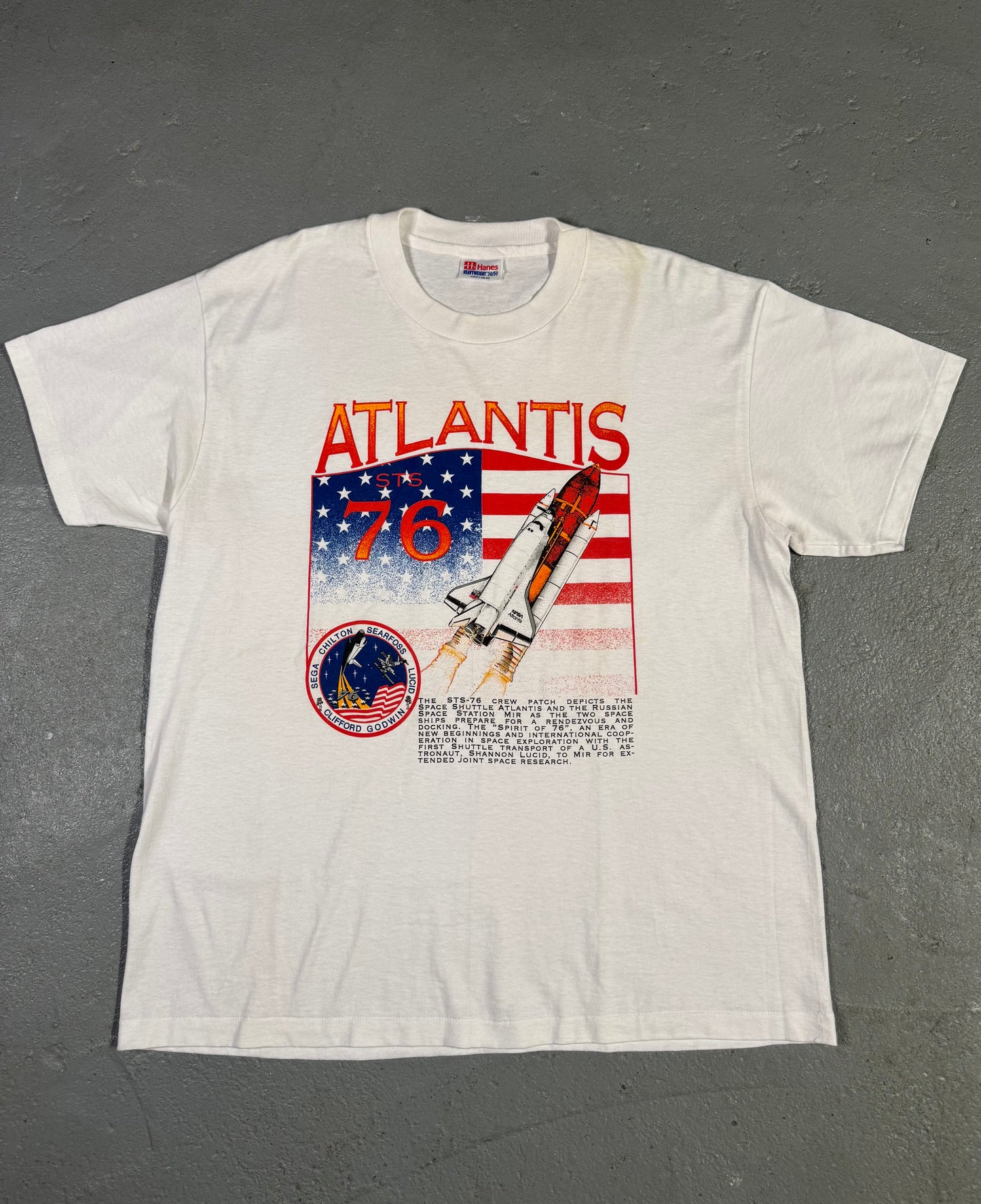 90s “Atlantis” Space shuttle Tee Sz L