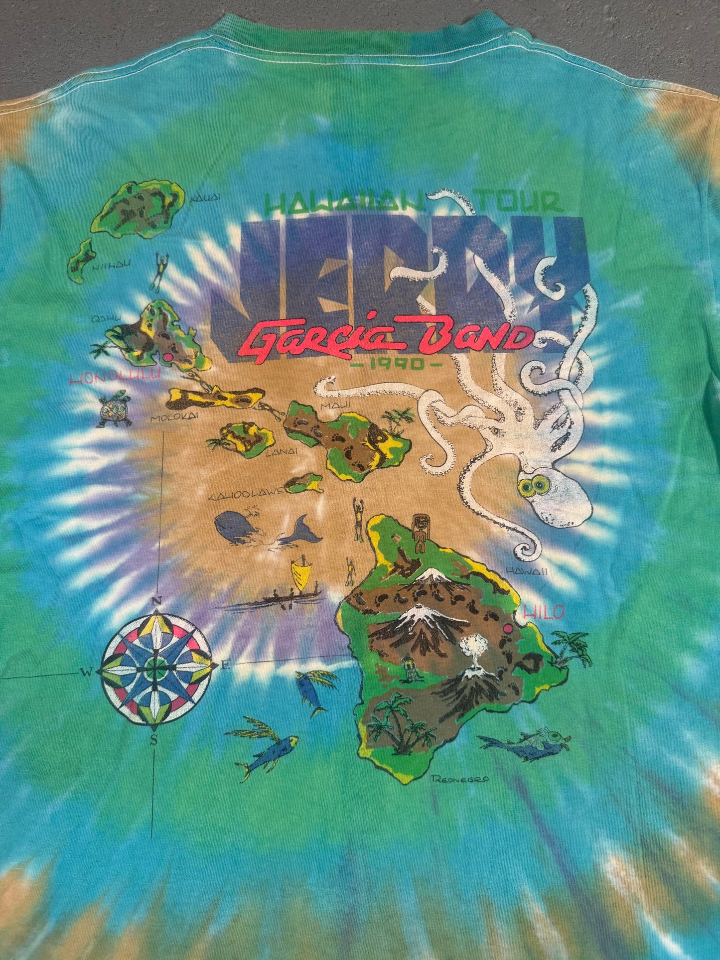 Rare 1900 Hawaiian Tour “Jerry Garcia Band” Tee Sz L
