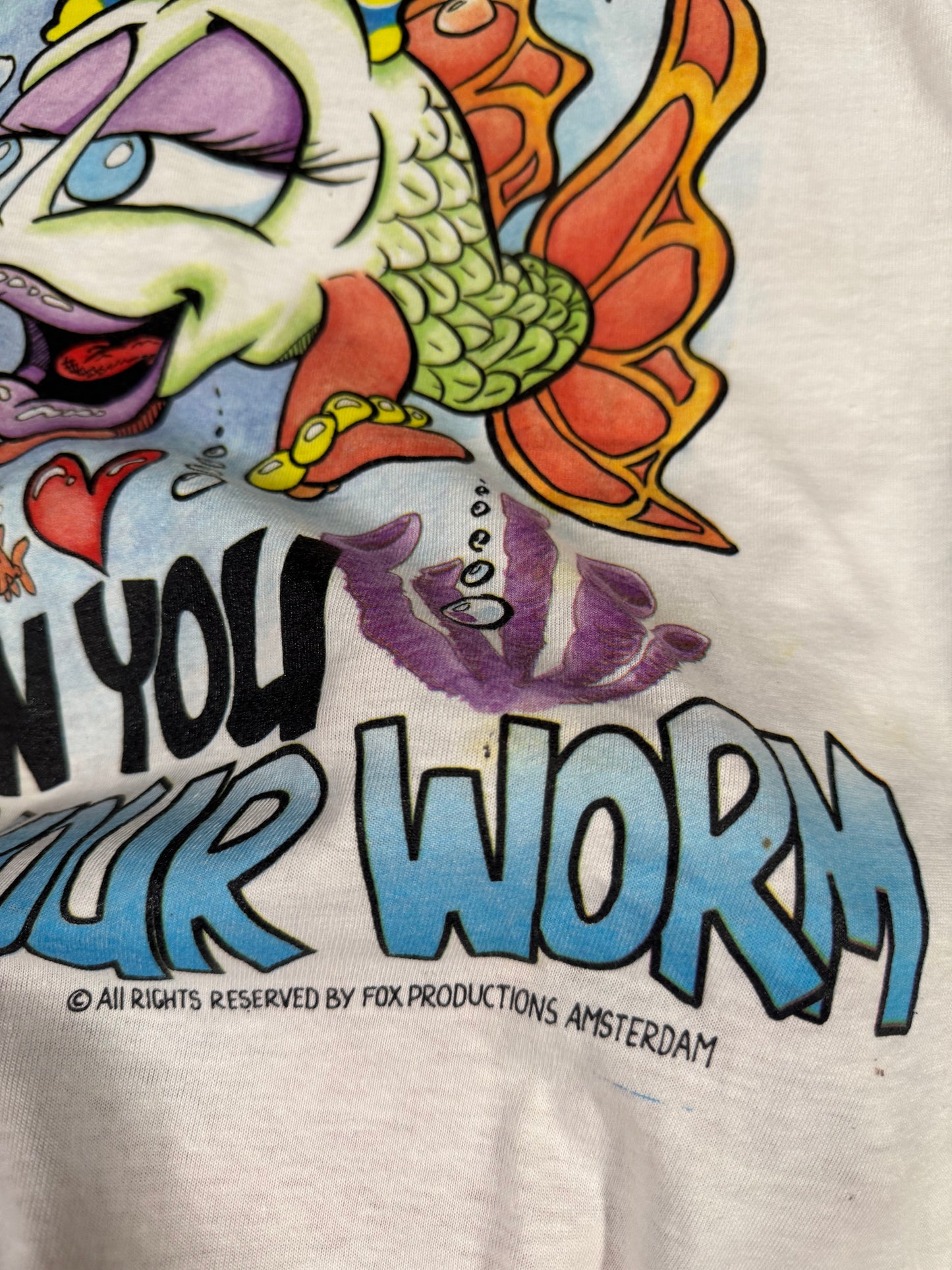 Single stitch “It’s how you wiggle your worm” Tee Sz XL