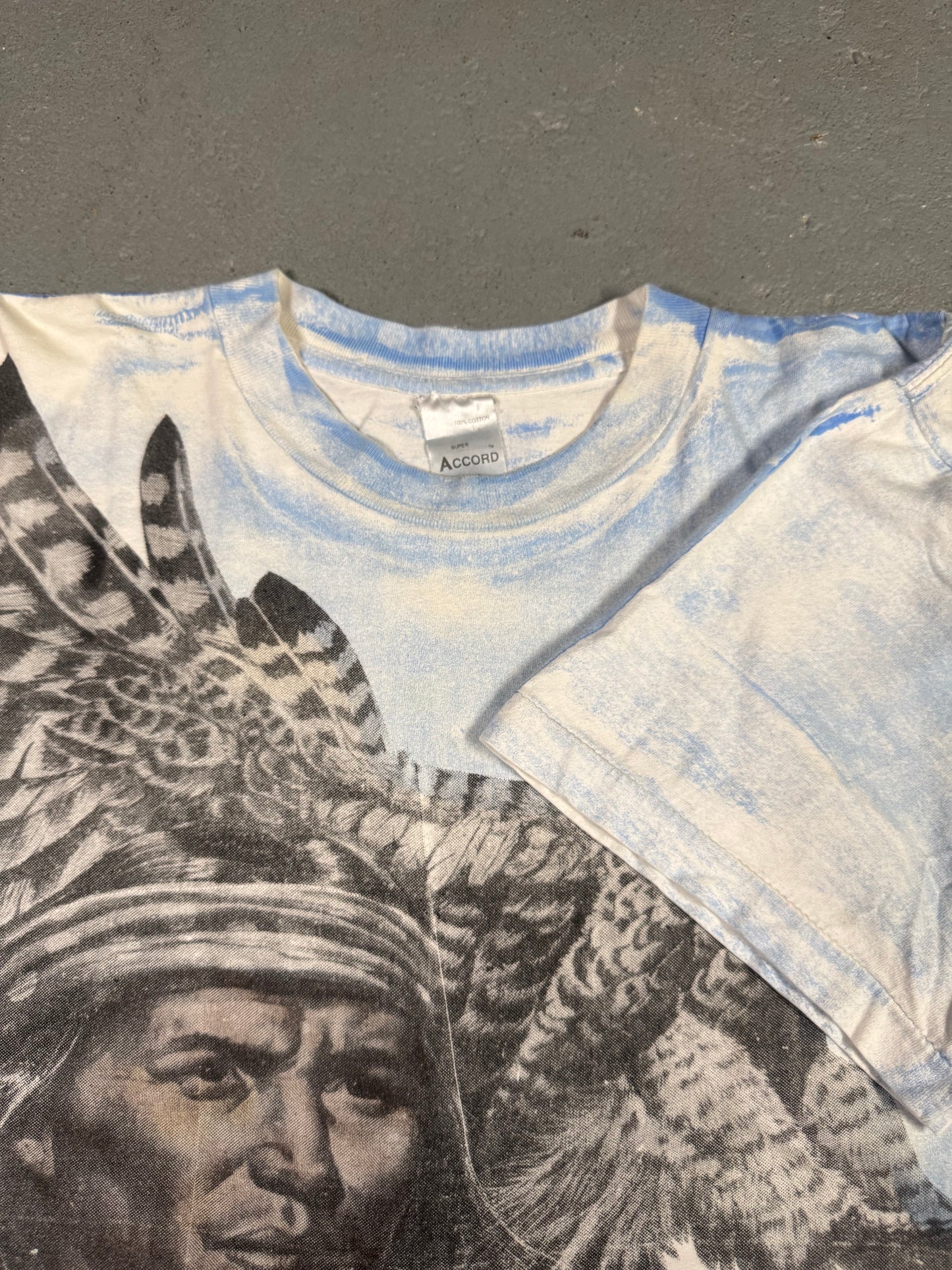 90s Native American Aop Tee Sz XL