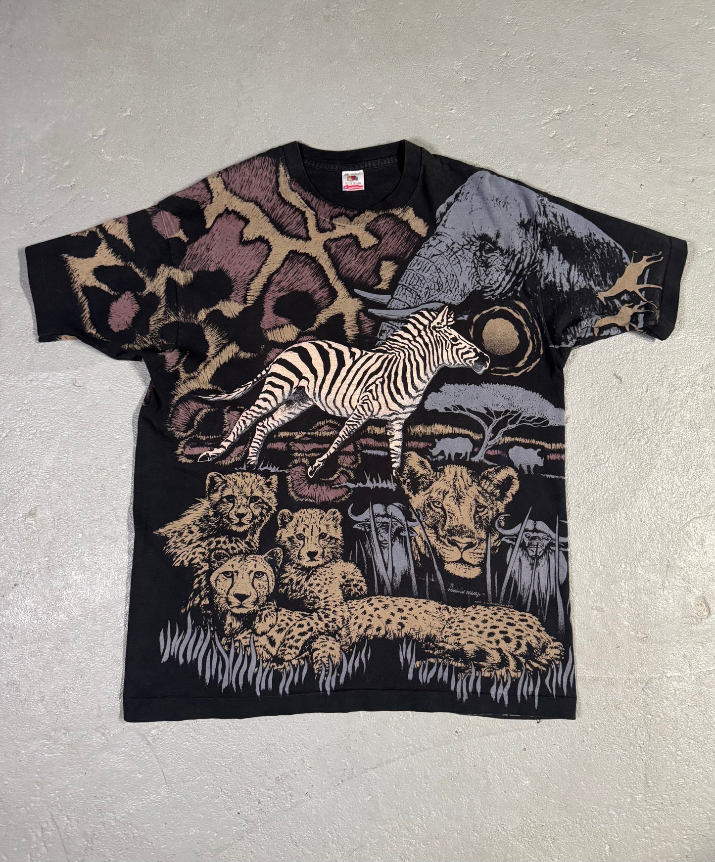 90s Single stitch Safari Aop Tee Sz XL