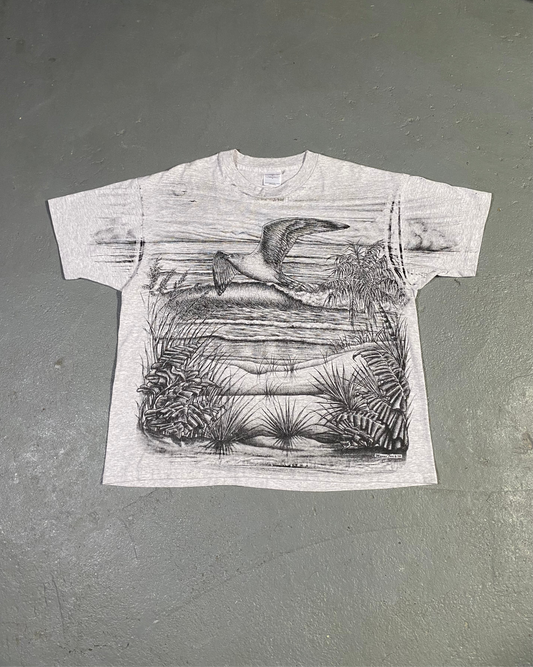 Single stitch Beach Aop Sz XL